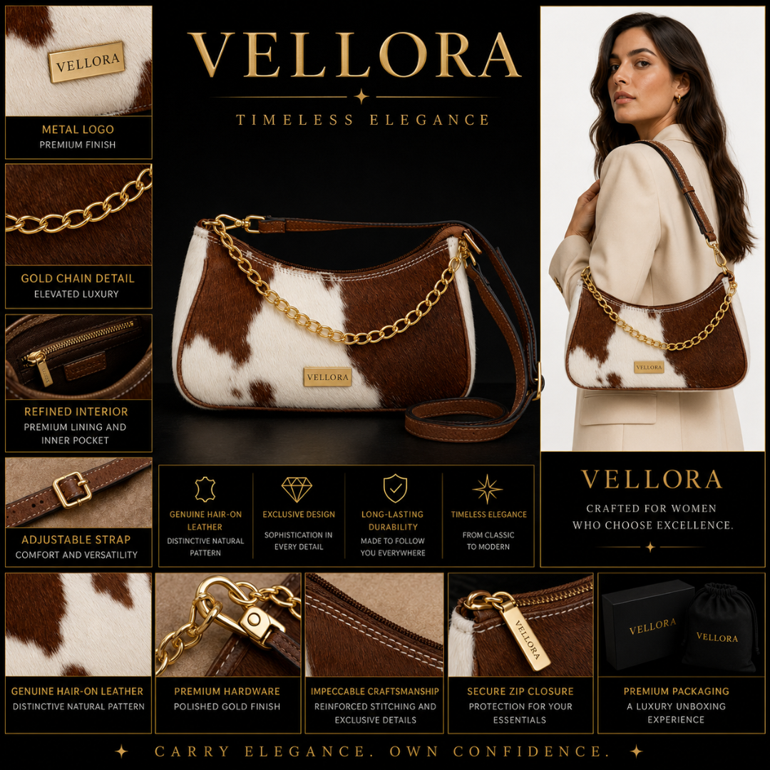 Vellora Serena Hair-On Leather Bag